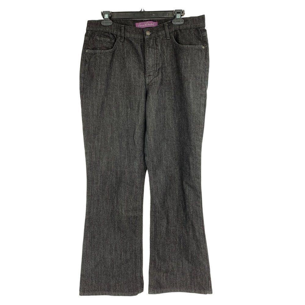 Womens Gloria Vanderbilt Gabby Size 14P Bootcut High Rise Black Jeans 1463